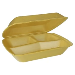 Starpak Menüboxen mit Klappdeckel, XPS 3-geteilt 7,5 cm x 24,3 cm x 20,8 cm gold