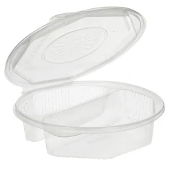 Starpak Menüboxen mit Klappdeckeln, PP 2-geteilt 5,9 cm x 21,5 cm x 21,5 cm transparent 8-eckig