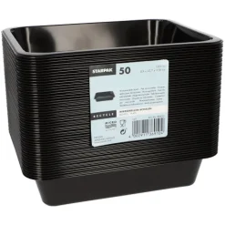 Starpak Mikrowellenschalen, PP ungeteilt 1330 ml 4,9 cm x 22,7 cm x 17,8 cm schwarz