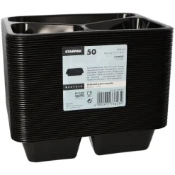 Starpak Mikrowellenschalen, PP 3-geteilt 1095 ml 4,9 cm x 22,7 cm x 17,8 cm schwarz