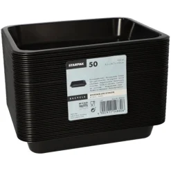 Starpak Mikrowellenschalen, PP ungeteilt 935 ml 3,2 cm x 22,7 cm x 17,8 cm schwarz