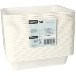 Starpak Mikrowellenschalen, PP ungeteilt 1330 ml 4,9 cm x 22,7 cm x 17,8 cm weiß