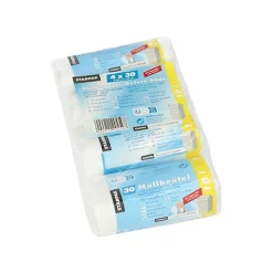 Starpak Müllbeutel mit Tragegriffen, HDPE 10 l 42 cm x 39,5 cm transparent, 12 x 120 Stück
