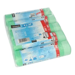 Starpak Müllbeutel mit Zugband, HDPE 30 l 62 cm x 55 cm grün