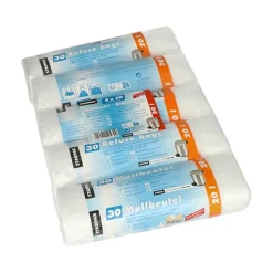 Starpak Müllbeutel mit Zugband, HDPE 20 l 55 cm x 48 cm transparent