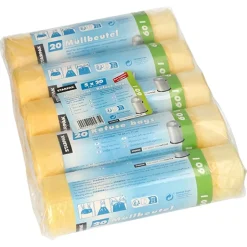 Starpak Müllsäcke mit Zugband, HDPE 60 l 71 cm x 64 cm gelb