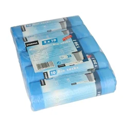 Starpak Müllsäcke mit Zugband, HDPE 120 l 100 cm x 70 cm blau