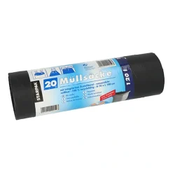 Starpak Müllsäcke mit Zugband, LDPE 120 l 100 cm x 70 cm schwarz