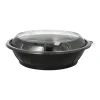 Starpak Salatschalen, PET 1000 ml Ø 21,8 cm, 6 cm schwarz "Snap It" mit Deckel R-PET glasklar