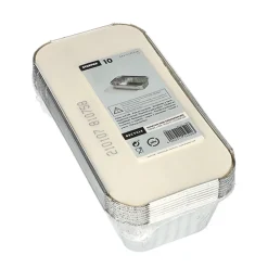 Starpak Schalen, Alu + Einlegedeckel, PE-beschichtet eckig 1 l 5,4 cm x 11 cm x 21,3 cm, 10 x 10 Stück