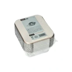 Starpak Schalen, Alu + Einlegedeckel, PE-beschichtet eckig 0,5 l 4,2 cm x 11,4 cm x 14 cm, 12 x 25 Stück