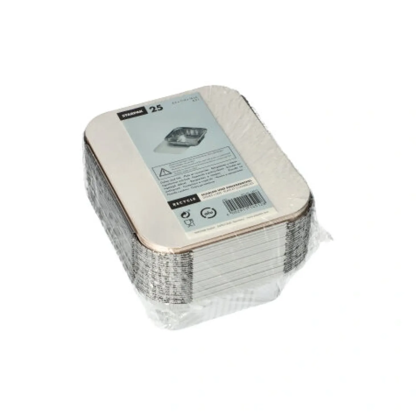 Starpak Schalen, Alu + Einlegedeckel, PE-beschichtet eckig 0,5 l 4,2 cm x 11,4 cm x 14 cm, 12 x 25 Stück