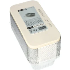 Starpak Schalen, Alu + Einlegedeckel, PE-beschichtet eckig 1 l 5,4 cm x 11 cm x 21,3 cm, 10 x 25 Stück