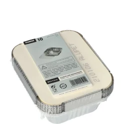 Starpak Schalen, Alu + Einlegedeckel, PE-beschichtet eckig 0,5 l 4,2 cm x 11,4 cm x 14 cm, 10 x 10 Stück