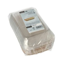 Starpak Schalen, Palmblatt eckig 200 ml 4,8 cm x 12 cm x 18 cm mit rPET Deckel 