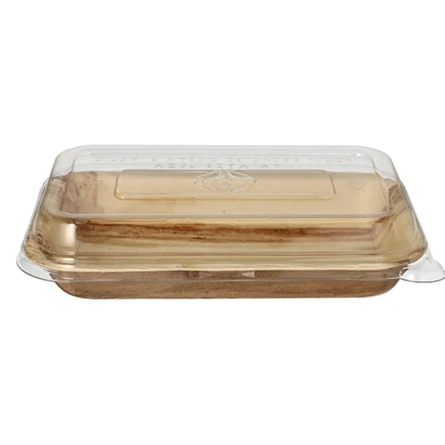 Starpak Schalen, Palmblatt eckig 400 ml 5 cm x 14 cm x 20 cm mit rPET Deckel "Kombipack"