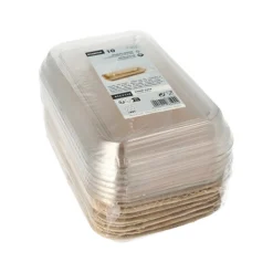 Starpak Schalen, Palmblatt eckig 400 ml 5 cm x 14 cm x 20 cm mit rPET Deckel