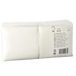 Starpak Servietten, 1-lagig 1/4-Falz 32 cm x 32 cm weiß