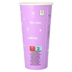 Starpak Shake-Becher, Pappe 0,5 l Ø 9 cm, lila "Milk-Shake", 20 x 35 Stück
