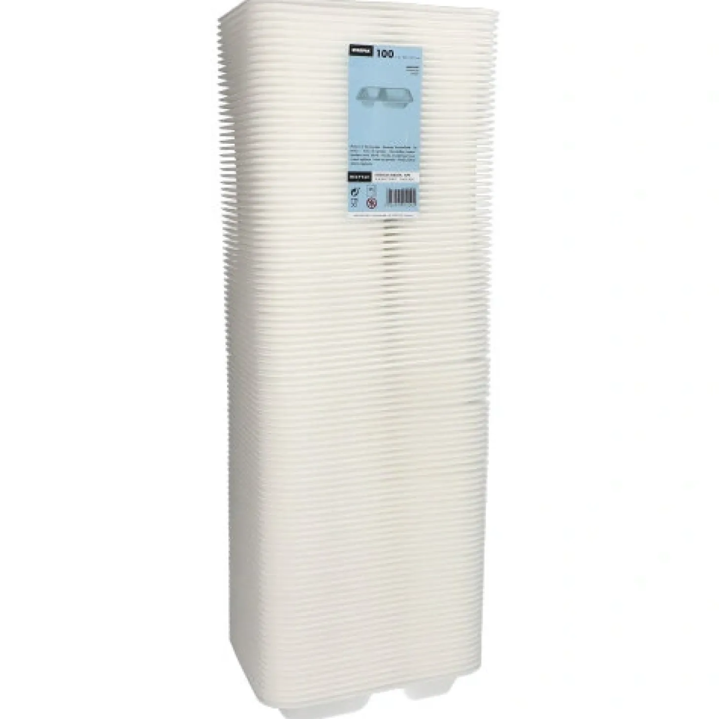 Starpak Siegelschalen, XPS 2-geteilt 725 ml 4,2 cm x 18,5 cm x 23,5 cm weiß laminiert
