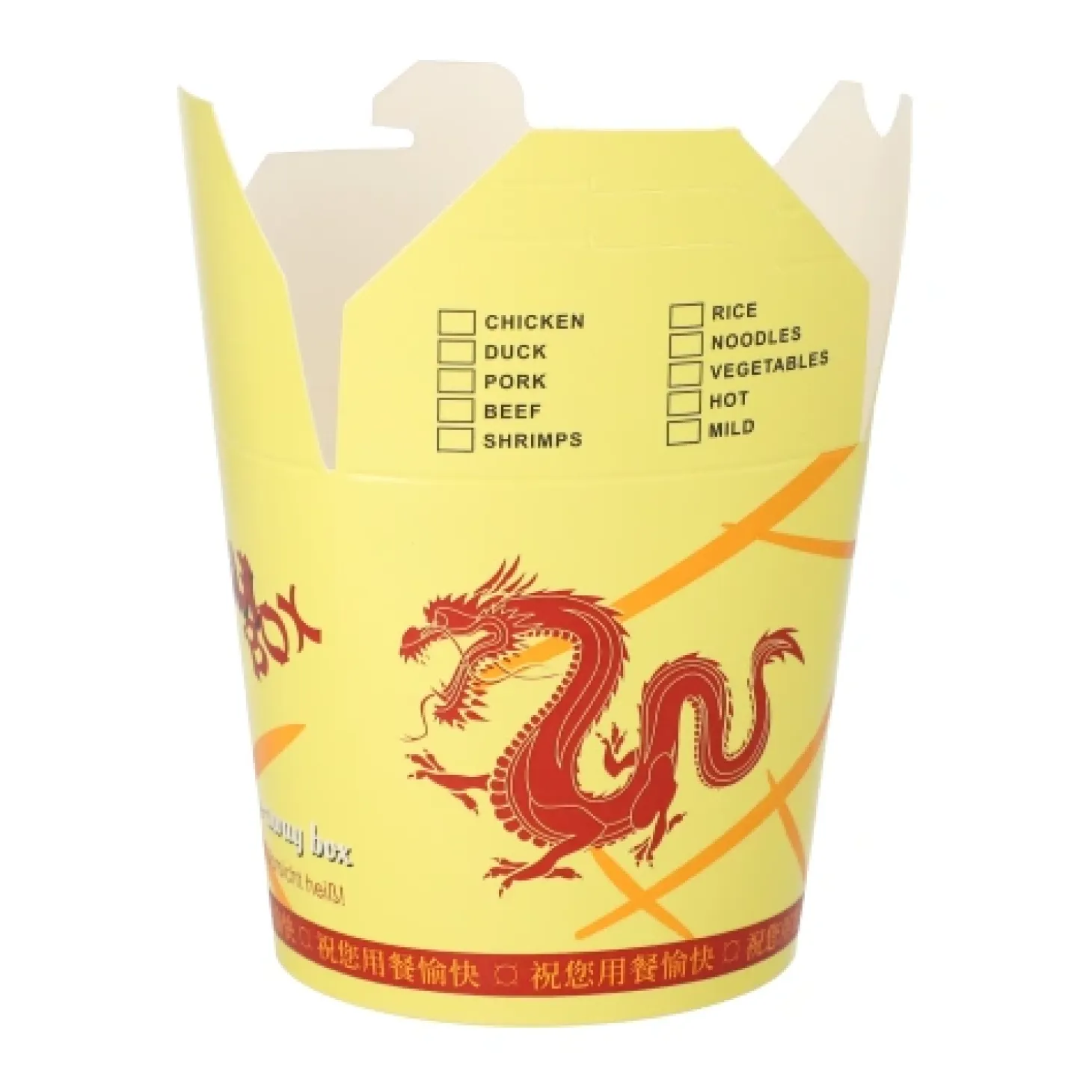 Starpak Snackboxen "ASIA" rund 750 ml 9,6 cm x 9,8 cm x 8,6 cm "Dragon", 10 x 50 Stück