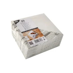 Starpak Snackservietten, stoffähnlich, Airlaid 1/4-Falz 32,5 cm x 30,5 cm weiß "Newsprint"