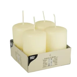 Starpak Stumpenkerzen Ø 50 mm, 80 mm elfenbein "Ivory" mit Flachkopf