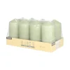 Starpak Stumpenkerzen Ø 47 mm, 100 mm jadegrün, 6 x 8 Stück