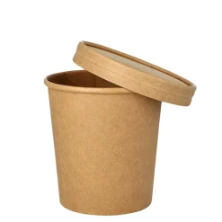 Starpak Suppenbecher, Pappe rund 470 ml Ø 9,8 cm, 10 cm braun
