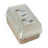 Starpak Sushi-Schalen Palmblatt eckig 200 ml 4,4 cm x 22 cm x 14,2 cm natur mit rPET Deckel "Kombipack"