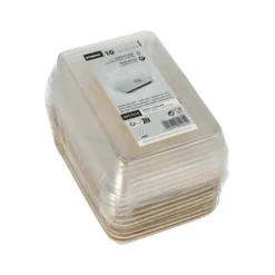 Starpak Sushi-Schalen Palmblatt eckig 150 ml 4,4 cm x 17,5 cm x 12,2 cm natur mit rPET Deckel "Kombipack"
