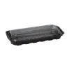 Starpak Sushi-Schalen R-PET rechteckig 21 cm x 8,8 cm x 4,3 cm schwarz mit transparentem Deckel