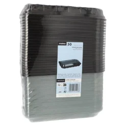 Starpak Sushi-Schalen R-PET rechteckig 21 cm x 13 cm x 4,3 cm schwarz mit transparentem Deckel