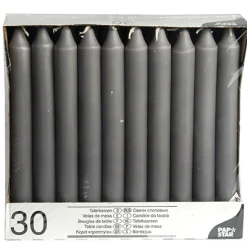 Starpak Tafelkerzen Ø 2,1 cm, 19,6 cm grau