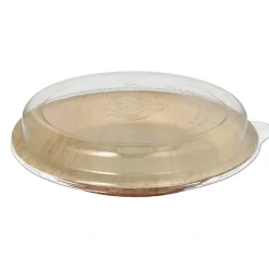 Starpak Teller, Palmblatt rund 500 ml Ø 23 cm, 5,3 cm mit rPET Deckel 