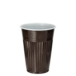 Starpak Thermo-Automatenbecher, PS 0,18 l Ø 7,03 cm, 9 cm braun/weiß