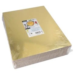 Starpak Tortenplatten eckig 0,3 cm x 30 cm x 40 cm gold/silber, 2 x 25 Stück