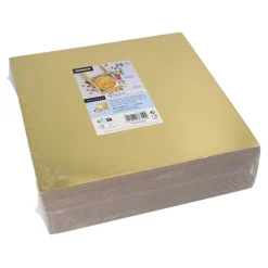 Starpak Tortenplatten eckig 0,3 cm x 28 cm x 28 cm gold/silber, 2 x 25 Stück