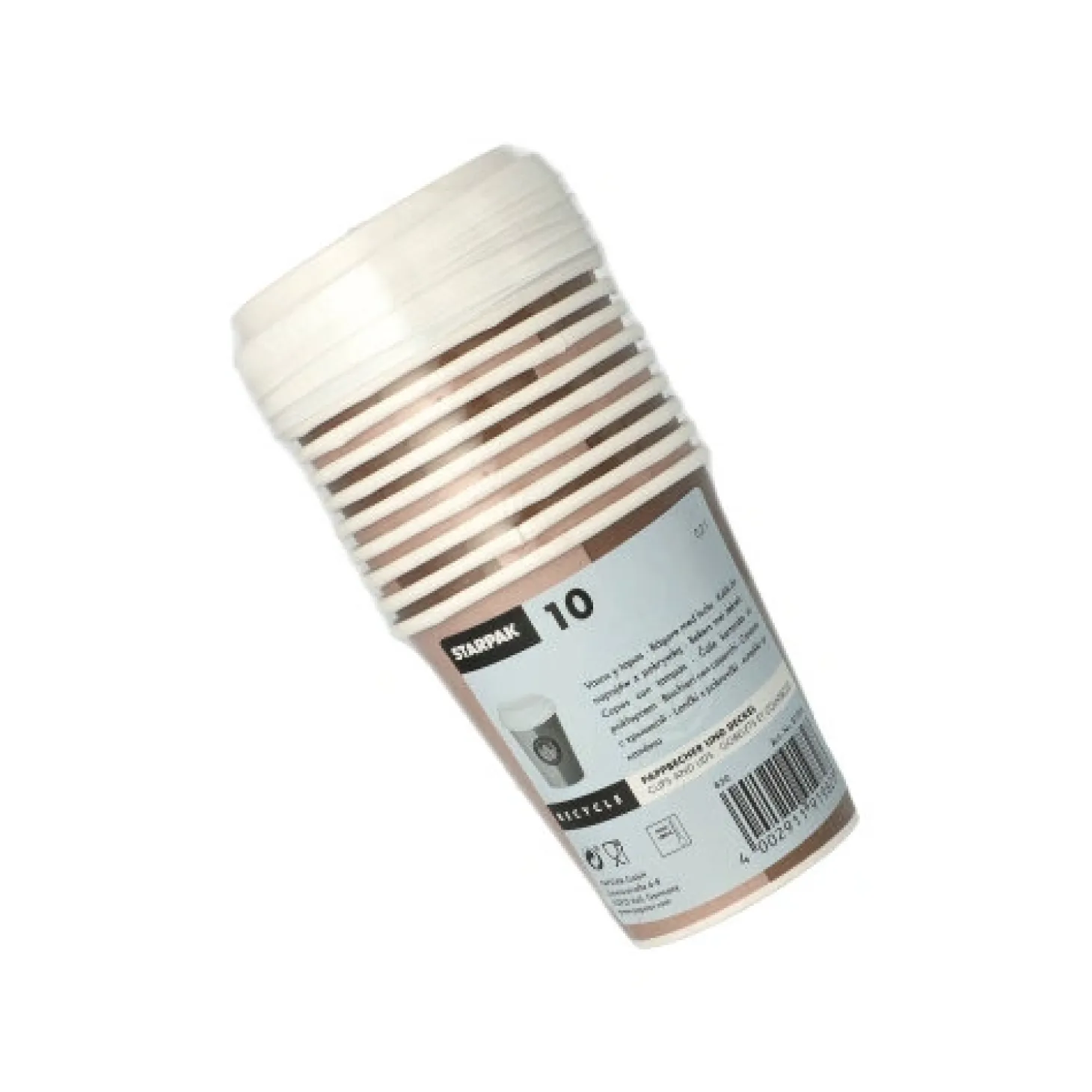 Starpak Trinkbecher, Pappe mit Deckel, PS "To Go" 0,2 l Ø 8 cm, 9,1 cm