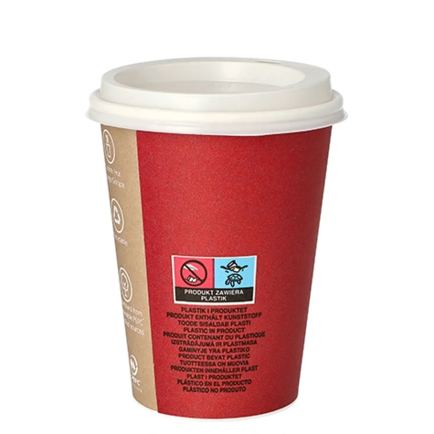 Starpak Trinkbecher, Pappe mit Deckel, PS "To Go" 0,3 l Ø 9 cm, 11,1 cm