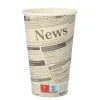 Starpak Trinkbecher, Pappe "To Go" 0,4 l Ø 9 cm, 13,9 cm weiß "Newsprint"