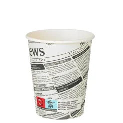 Starpak Trinkbecher, Pappe "To Go" 0,2 l Ø 8 cm, 9,2 cm "Newsprint"