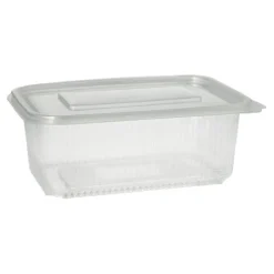 Starpak Verpackungsbecher mit Klappdeckeln, PP rechteckig 1000 ml 7,4 cm x 13,1 cm x 19,1 cm transparent