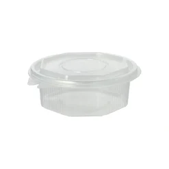 Starpak Verpackungsbecher mit Klappdeckeln, PP 8-eckig 375 ml 4,2 cm x 11 cm x 11 cm transparent