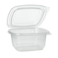 Starpak Verpackungsbecher mit Klappdeckeln, PP rechteckig 500 ml 6,3 cm x 12,5 cm x 13,1 cm transparent