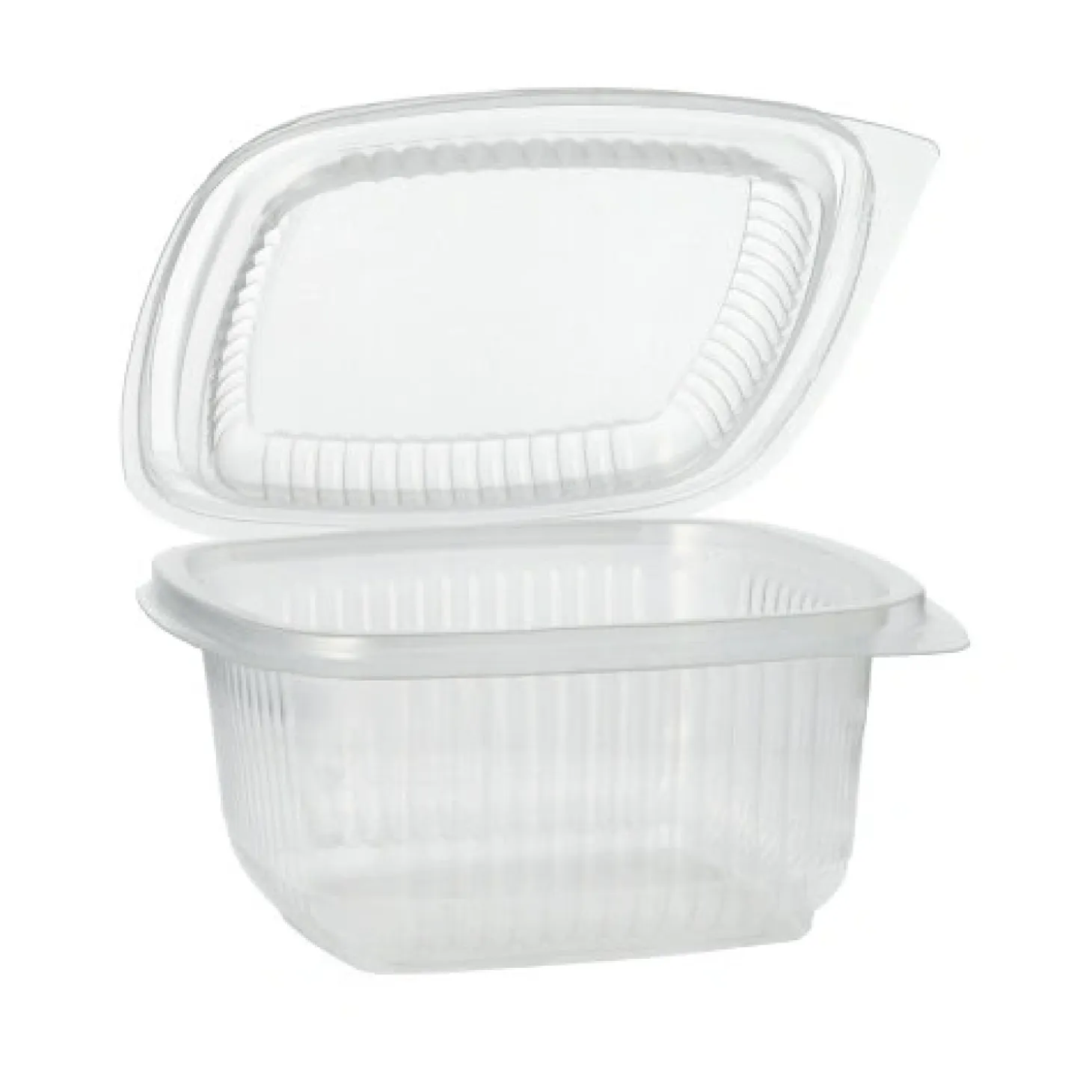 Starpak Verpackungsbecher mit Klappdeckeln, PP rechteckig 500 ml 6,3 cm x 12,5 cm x 13,1 cm transparent