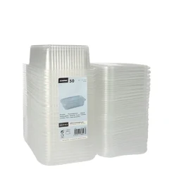 Starpak Verpackungsbecher mit Klappdeckeln, PP rechteckig 750 ml 5,3 cm x 13 cm x 19 cm transparent