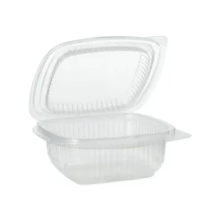 Starpak Verpackungsbecher mit Klappdeckeln, PP rechteckig 250 ml 4,4 cm x 11,5 cm x 12 cm transparent