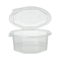 Starpak Verpackungsbecher mit Klappdeckeln, PP 8-eckig 750 ml 6,1 cm x 13 cm x 13 cm transparent