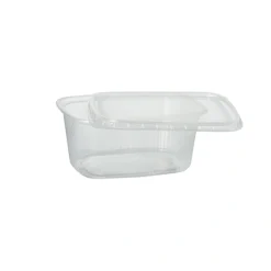Starpak Verpackungsbecher, PP eckig 250 ml 4,9 cm x 8,1 cm x 10,8 cm transparent